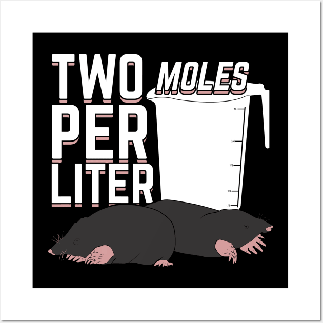 Two Moles Per Liter Science Chemistry Chemist Gift Wall Art by Dolde08